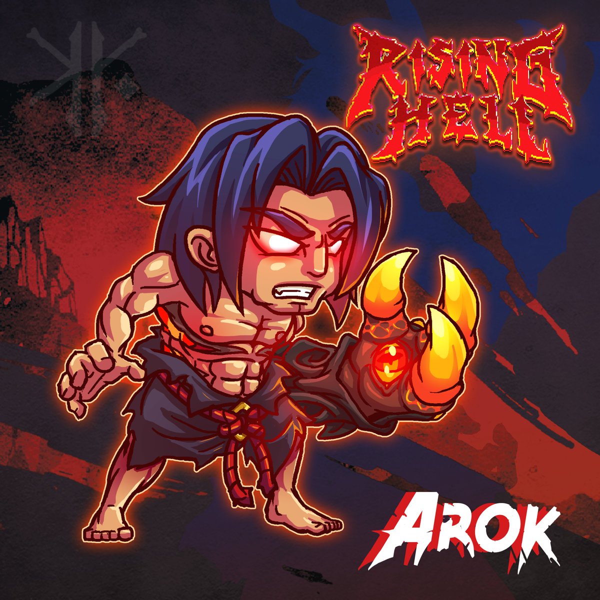 KriswinYun's tweet photo. So my programmer @robertusrh asked me to draw Arok from @risinghellgame in a deformed style. Hell ye challenge accepted! ๐๐๐ฅ
#indiedev
#gamedev
#risinghellgame
#challenge
#gameartist https://t.co/abNj8aBG6r