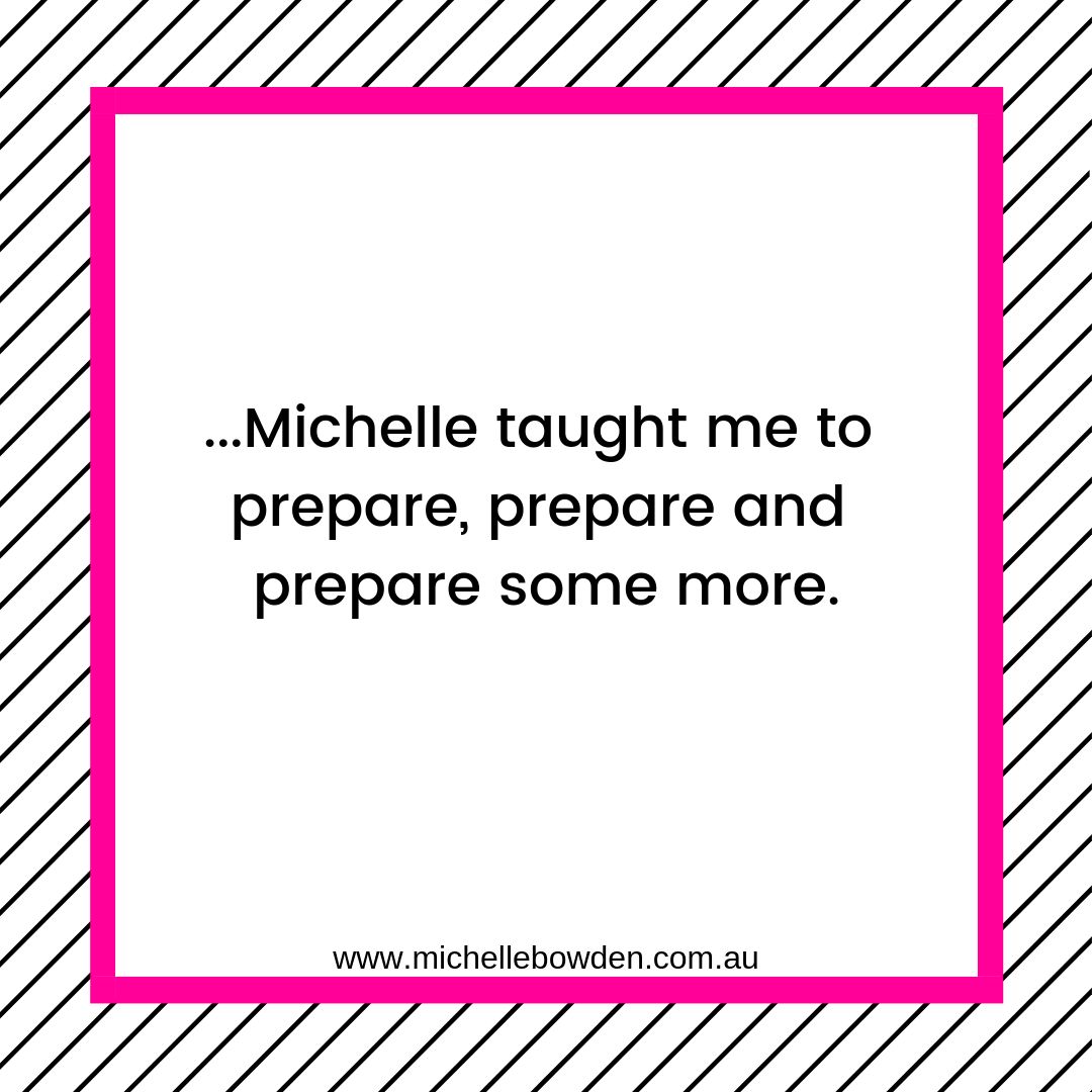 MichelleBowden's tweet photo. "Michelle taught me to prepare, prepare and prepare some more. - familiarise yourself with the technology, the venue layout, the lighting and understand your audience.  Trust yourself to know your subject matter AND be prepared! Thanks Michelle".
Bruce Weir, Former CIO, Asteron https://t.co/5GSR1GxsWR
