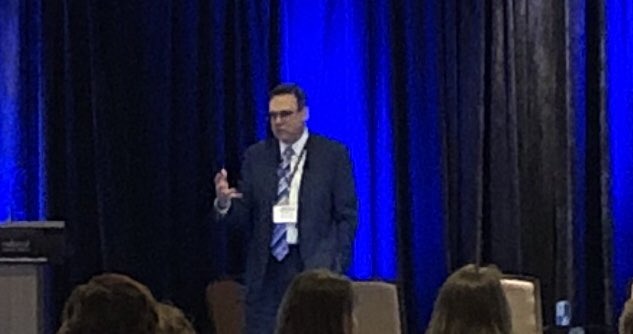 mkoehn's tweet photo. Dr. Gregory Bell explaining some of the challenges personal medicine introduces to “block buster” focused pharma: the investment and return curve changes   #HCS19 @news_cra https://t.co/crYgcNa3PB