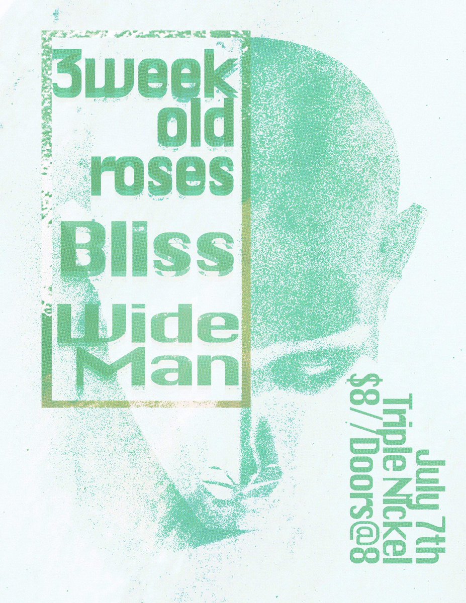 7/7 at the Nickel! 3 bands, $8. 😎

 <a href="/cancermoney_/">Caleb</a> out here slaying the flier game as usual.