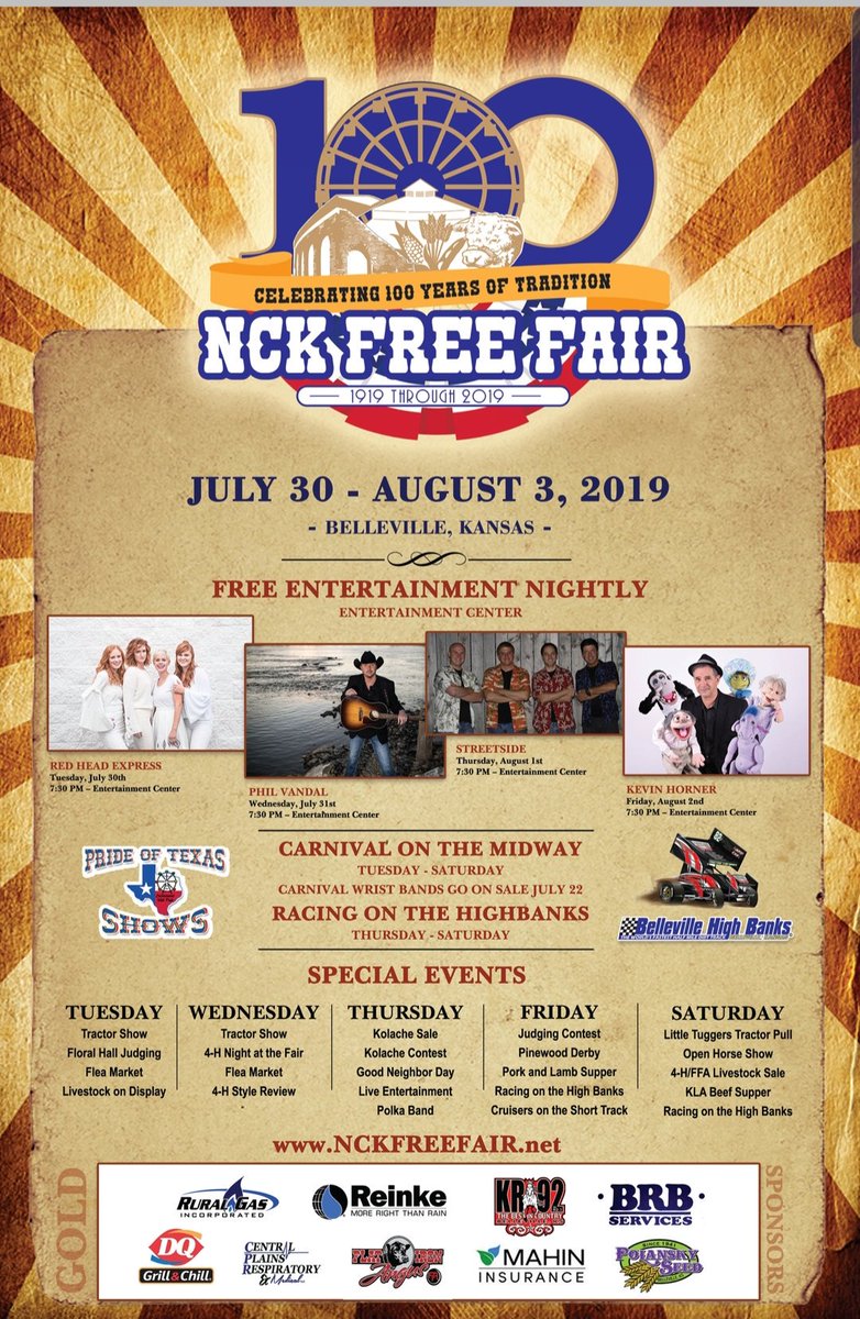 HuncovskyMktg's tweet photo. Thank you to the NCK Free Fair for the opportunity to help promote the 100th anniversary of the fair! It was an honor to be asked to design a new logo for the special occasion along with a new look to the fair book, web site! Check out the new site at https://t.co/psGc1KwsPG https://t.co/mM0TS8EcxM
