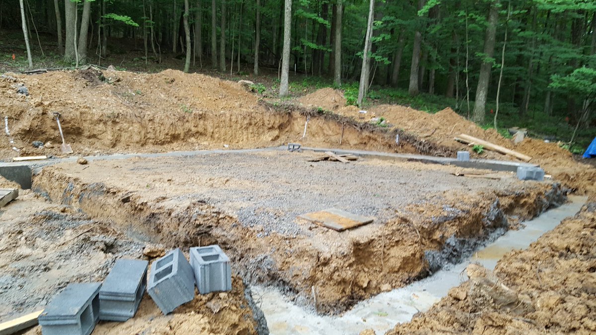 Footers poured form my future new garage. I'm glad I don't have to do that again.