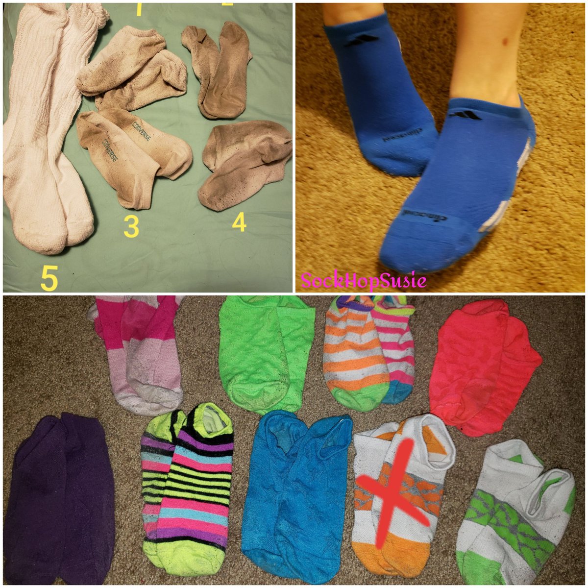 SockSusie's tweet photo. Socks, nylons, nylon socks and fishnets! OH MY! 🤩
All ready to meet their new owners!
As always, customization is available.  DM or KIK SockHopSusie for info and pricing.
#socks #socksfetish #Footfetish #FeetFetish #nylonfetish #buymywornsocks #buymysocks #isellsocks #feetlovers https://t.co/fyZhiP3Vzp