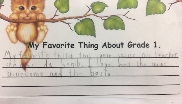 peacock1p's tweet photo. This time of year is always bitter sweet for me. Watching my students learn and grow in all aspects of themselves is so rewarding and today they made me LOL!😂💣👩🏼🏫🥰 #ENDHuskies #ilovegradeone #iamdabomb #makesmesmile https://t.co/9jtW8gXQdJ