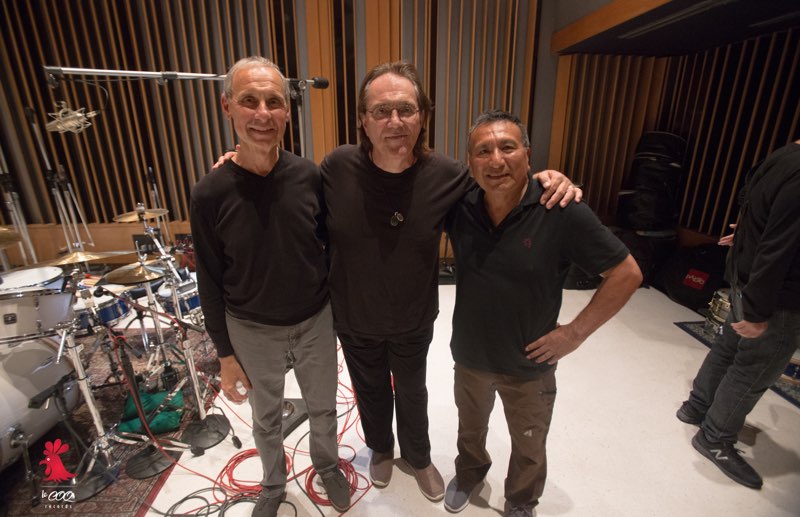 Had three of my favorite drummers play together for a project I'm working on!! #vinnieolaiuta #joelabarbera #alexacuna