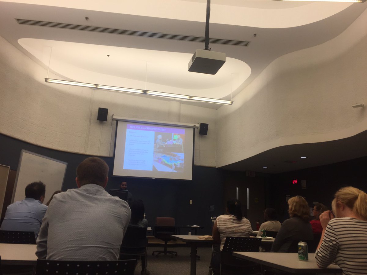CynCChan's tweet photo. Lunch and learns are so great for professional development. Best practice ideas: Decreasing waste generation with repair cafes #wastemanagement #sustainability #reuse #repair #community #sociallessons https://t.co/Q4fA3evYMU