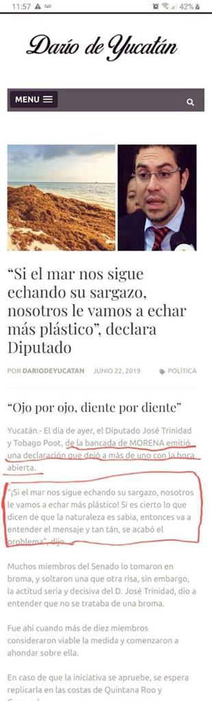 "Si el mar nos echa sargazo entonces le vamos a echar más plástico" diputado local de...Morena

Ojo por ojo

El nivel de sus diputados