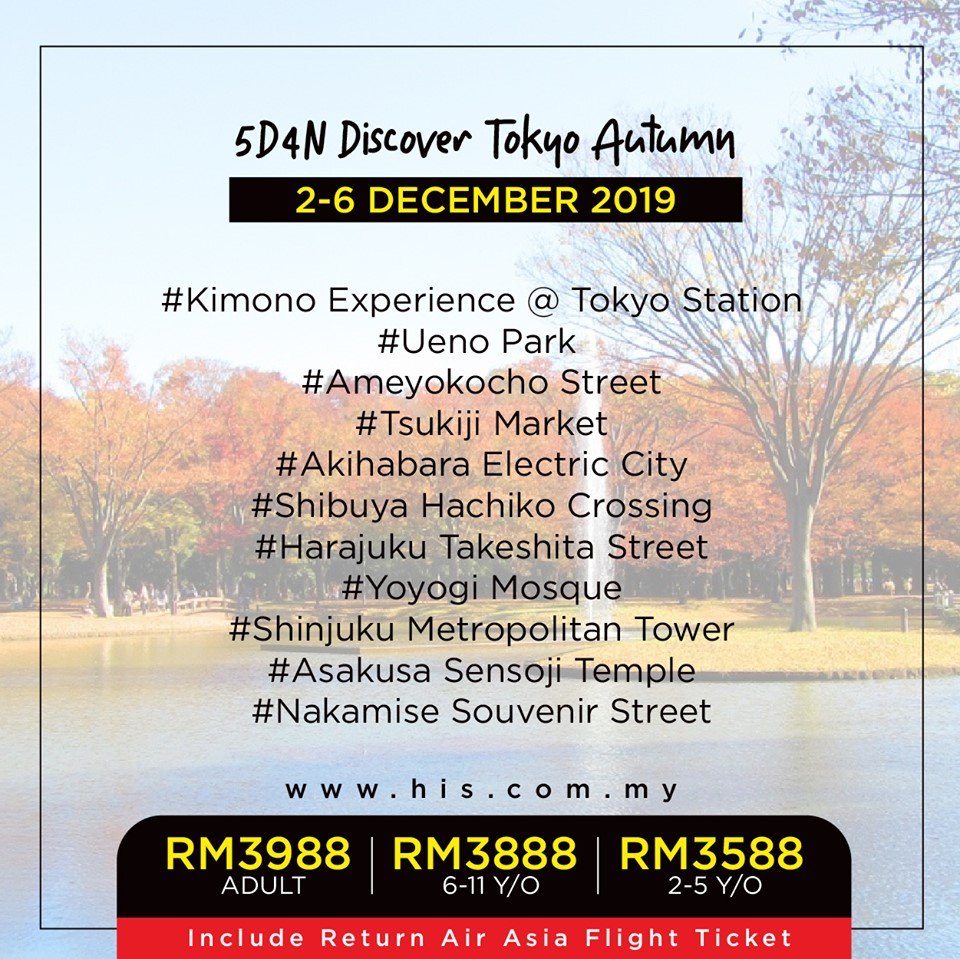 histravelmy's tweet photo. ✨December School Holiday Package ✨
Perfect time to reward 🥇 your kids.
Explore Japan and build stronger bond between them.
Book now!
Hotline:
03-2148 8000 | 03- 9770 3393
enquiry@his-world.com | his-cheras@his-world.com
#histravel #histravelmalaysia #japanpackage https://t.co/kICT2HwCAS