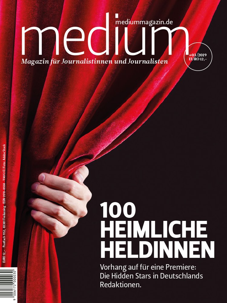 Willkommen zu einer Premiere mit #HiddenStars" in den Redaktionen! Dank so vieler toller Nominierungen zeigen wir im neuen <a href="/mediummagazin/">medium magazin</a> erstmals 100 #HeimlicheHeldinnen. (Das Heft Nr. 3-2019  ist ab sofort verfügbar shop.oberauer.com/detail/index/s… )