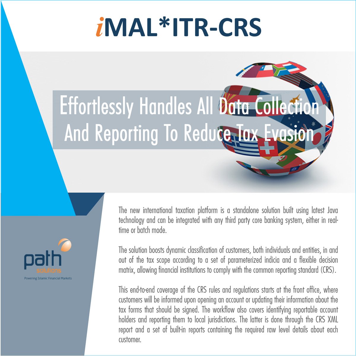 PathSolutions's tweet photo. Our solution is easy to install at the core of your system infrastructure and addresses the CRS compliance requirements in the areas of client classification and reporting.
Request a demo and stay ahead of the competition: Salesteam@path-solutions.com
#CommonReportingStandard https://t.co/jBgxBswRDP