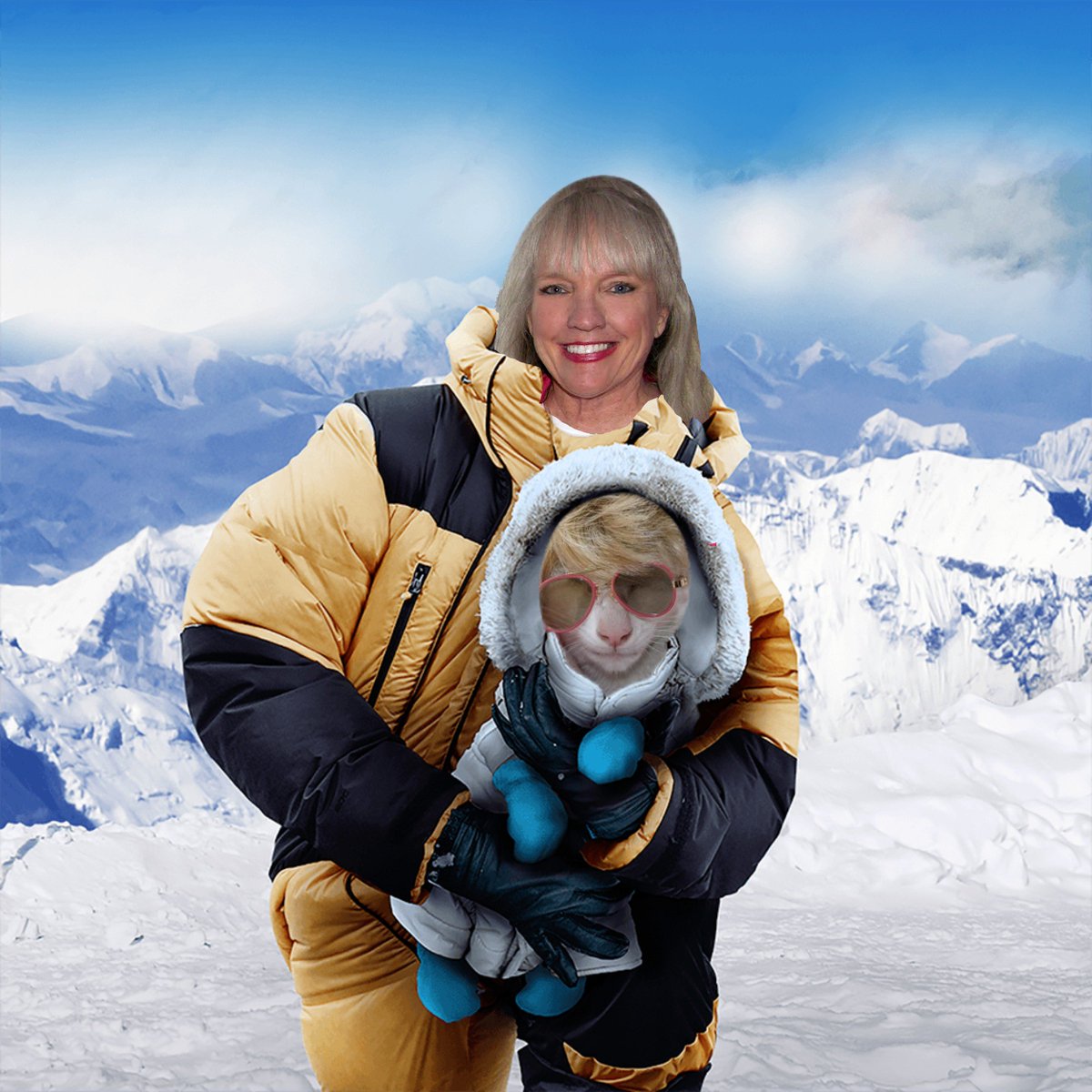 Karen and Skeezix reached the top of Mt Everest. Could not make the promised mobile phone call however, because.......AT&amp;T

#iclimbedmounteverest #johnoliverisshredded