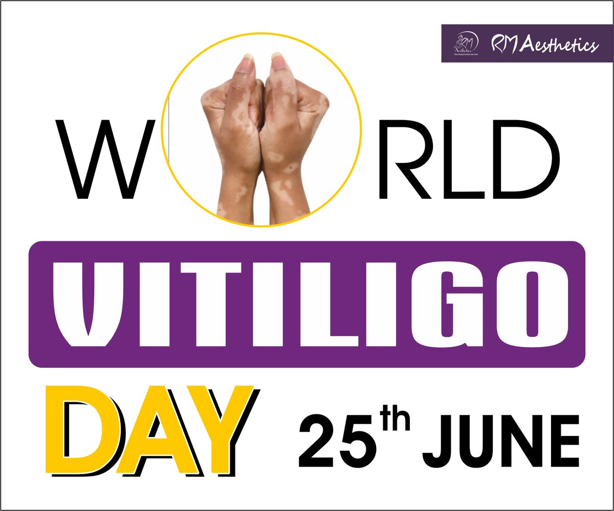 RMAesthetics's tweet photo. Free vitiligo consultation camp on 25th June 2019 (World Vitiligo Day).On this #WorldVitiligoDay,let's spread awareness about vitiligo and possible treatments. Start loving yourself that way your are https://t.co/xD0BUng9aG #Skin #Dermatologist #Skincare #Surgical #NonSurgical https://t.co/DrsxWeDxZ1