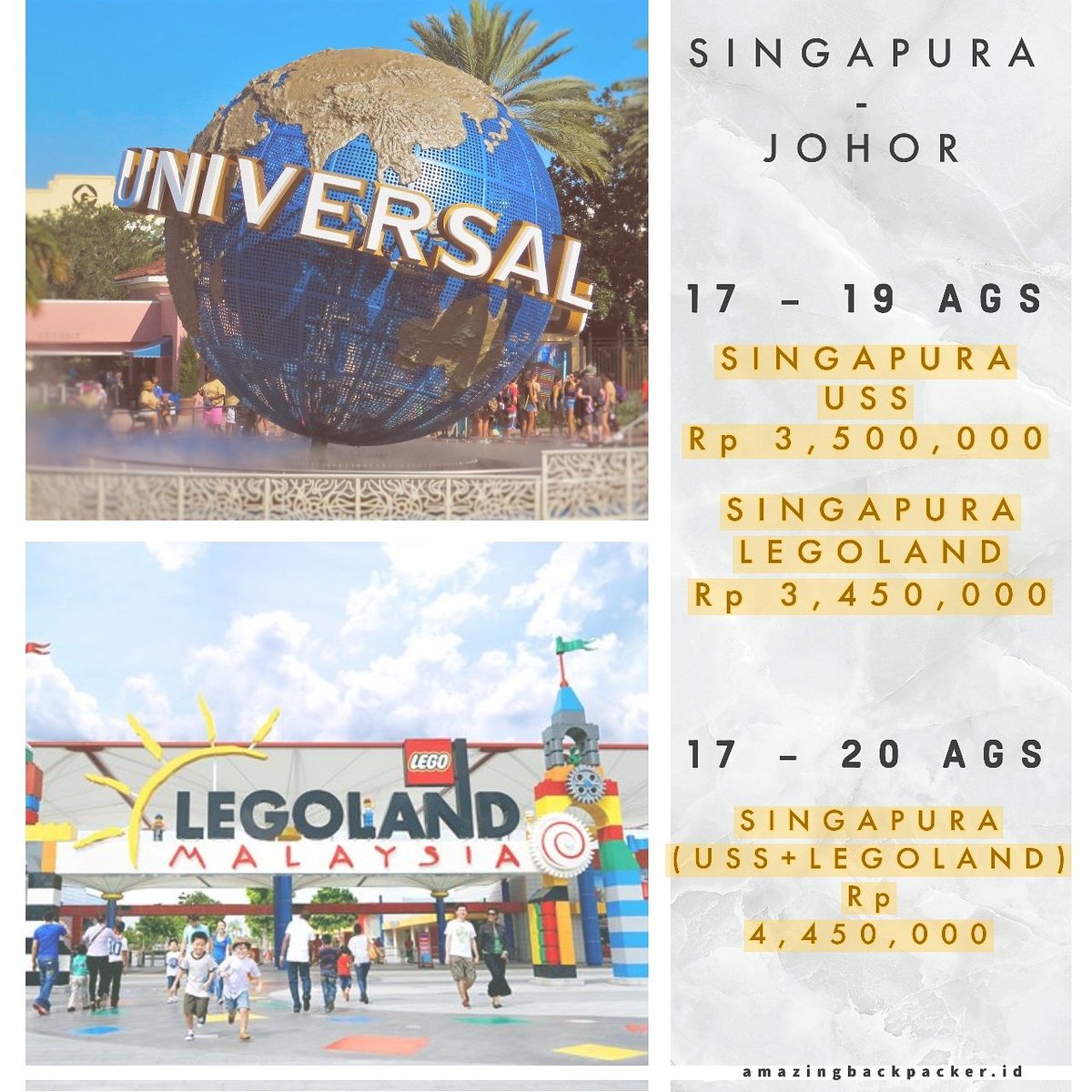 backpackeramaze's tweet photo. UPDATE TANGGAL TERBARU!! YUK DAFTAR UNTUK KEBERANGKATAN DIBULAN AGUSTUS #tourmurah #toursingapura #toursingapore #pakettour #pakettourmurah #tourtravelmurah #singapura #johor #universalstudiosingapura #legoland https://t.co/riOIEHqSUl