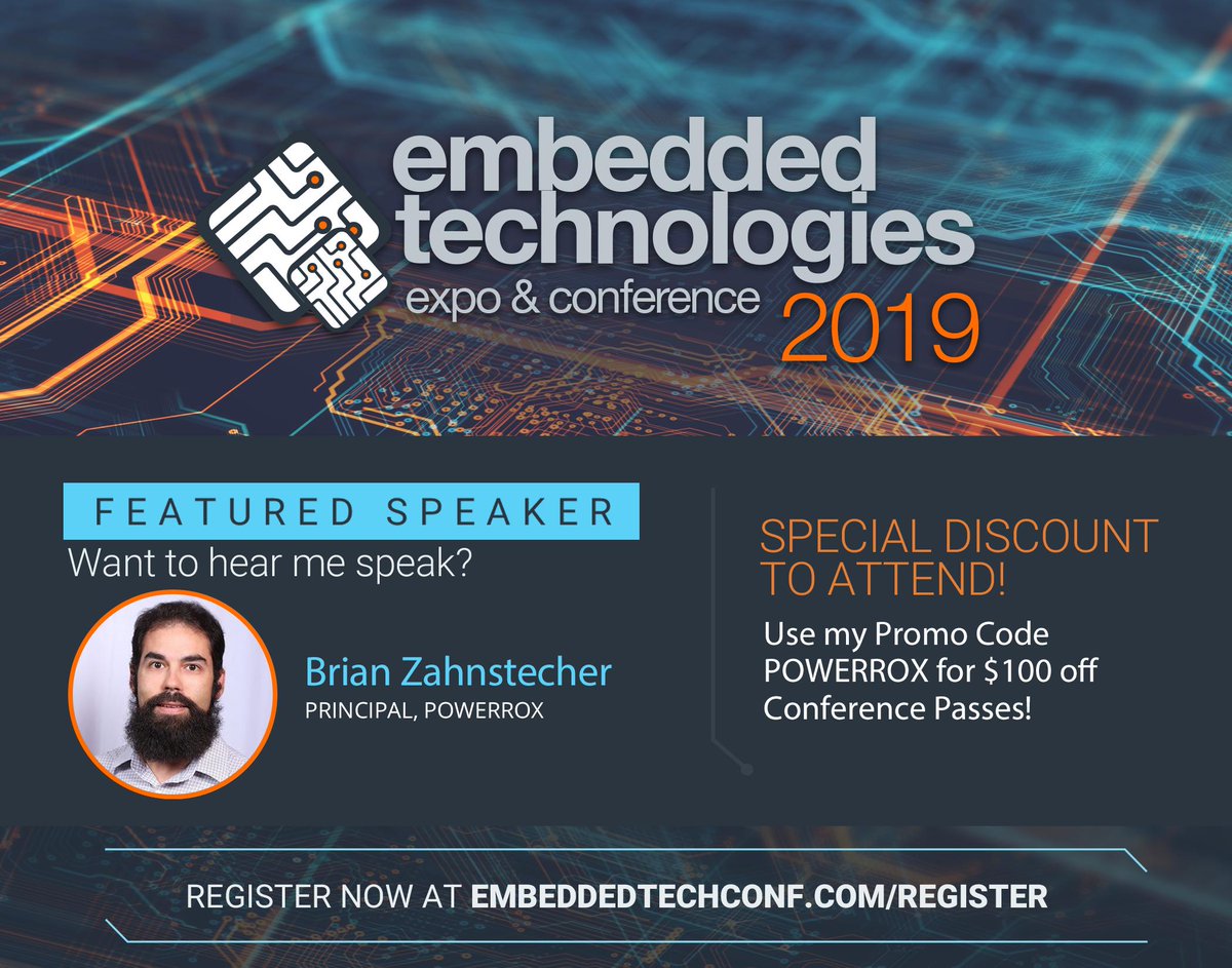 PowerRoxLLC's tweet photo. @PowerRoxLLC giving half-day tutorial @embtechconf on "#Digital &amp; #Analog #Power Solutions for #Embedded Systems" on TOMORROW!!!  Register now using promo code "POWERROX" to get $100 off registration. https://t.co/esSEMVctQP
#EnergyEfficiency #DesignOptimization #UltraLowPower https://t.co/DtuLpbOsfQ
