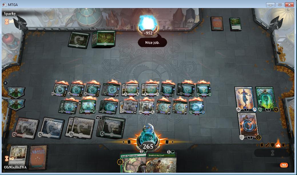 HGVampiric's tweet photo. testing out my Shalai's Counter/Proliferate deck on Arena. All creatures are 30+/30+. https://t.co/aTfjdVfdPD