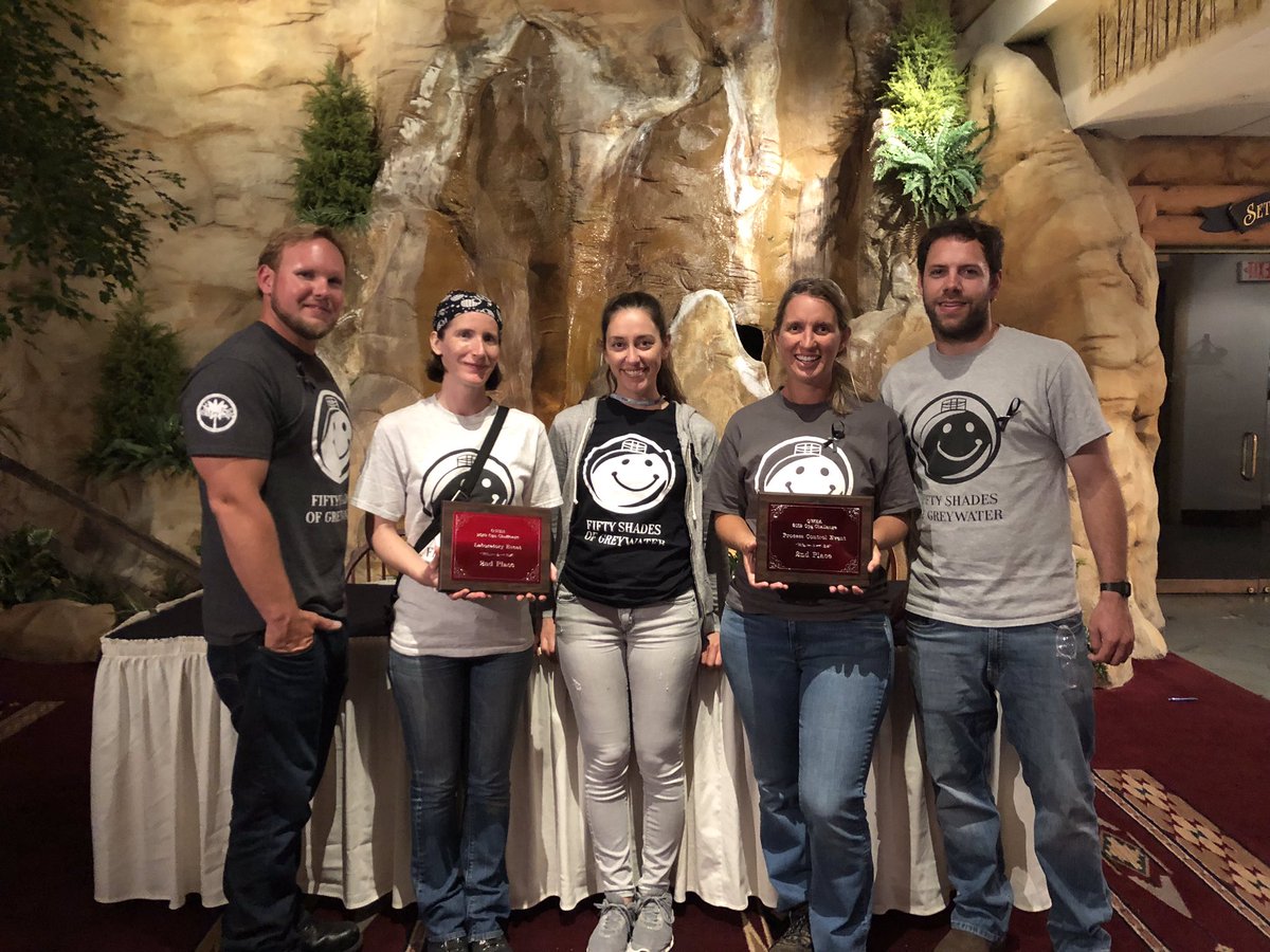 WEA_SC's tweet photo. Y’all join me in giving #fiftyshadesofgreywater a hand For 2nd place in process control and laboratory 💪🏼 at #OWEA today https://t.co/hlz1DWbtkY