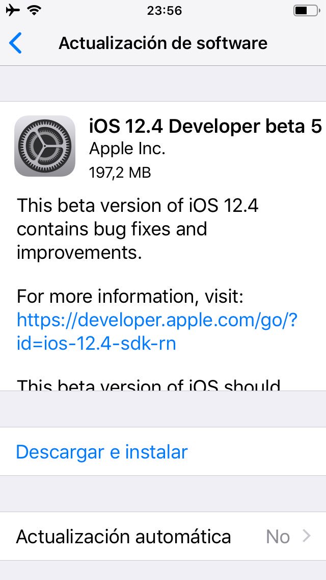 damiantiscornia's tweet image. Ya llegó la Beta 6 de #IOS124