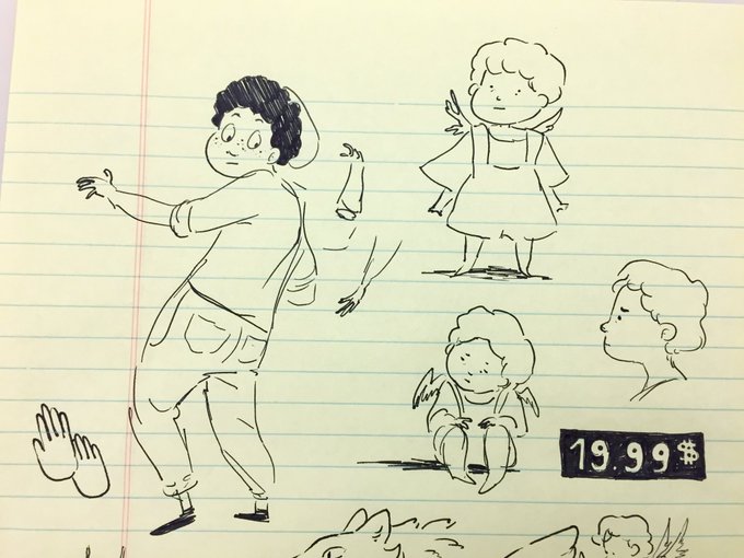 some drawings i did while i had free time at my first day at work today! ✨ 