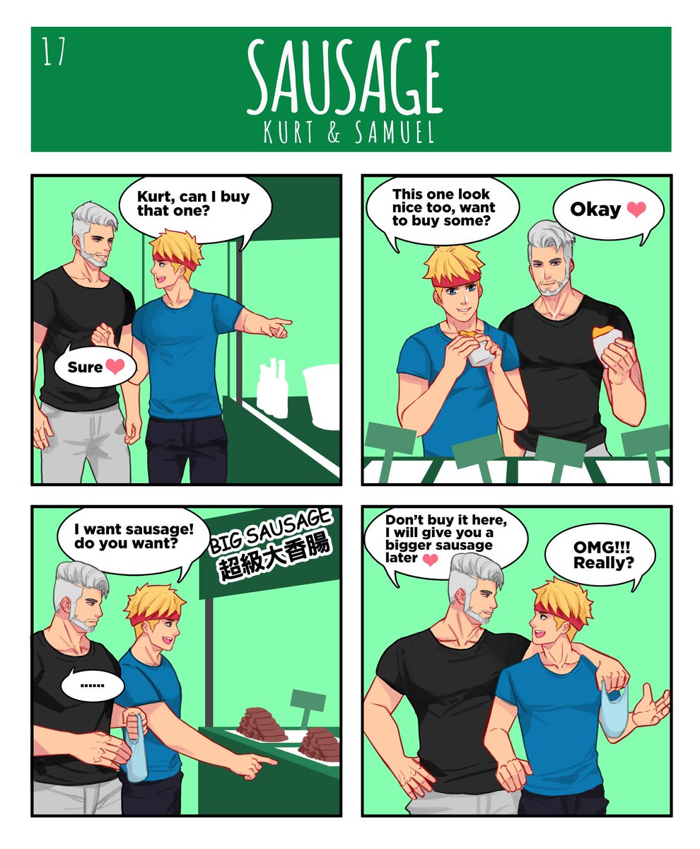 maorenc's tweet photo. 17-Sausage
Samuel like to eat sausage 😝
最愛吃香腸了😋
Support my Patreon to get the nude version:
https://t.co/Oky5PCrcnR

#gaycomic #gaycouples https://t.co/72qQmL4CBI