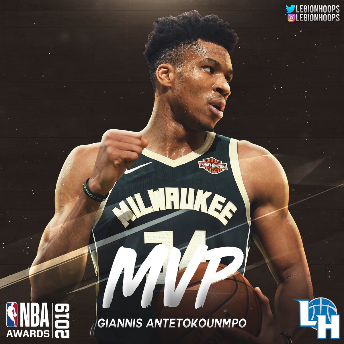 LegionHoops's tweet photo. The 2019 MVP: Giannis Antetokounmpo. https://t.co/bUWYmNanVP