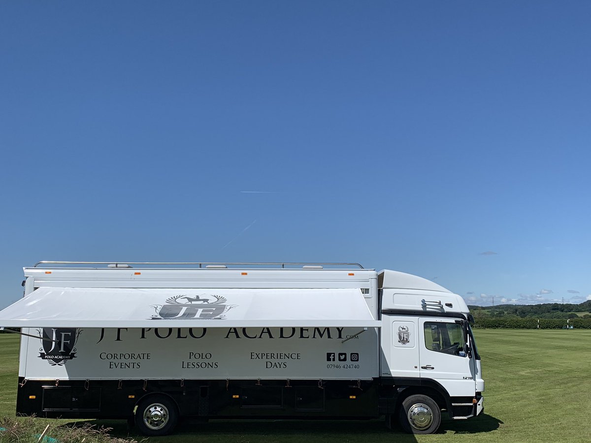 jfpoloacademy's tweet photo. New lorry back at the yard, late but worth the wait... #polo #horsebox #pimpmyride #polopony #poloacademy #style #marketing https://t.co/fHGx7wF7ky