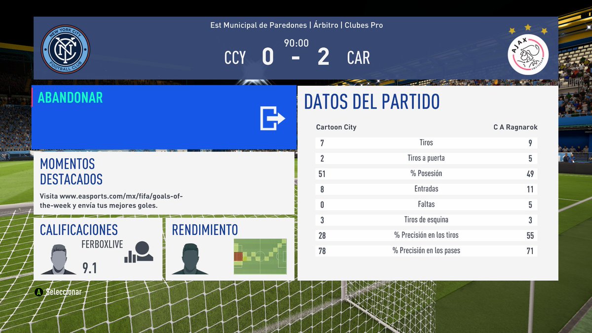 Noche de triunfos y vallas invictas en la liga uruguaya. 1x0 vs Joga Bonito y 2x0 vs Cartoon City.

Night of triumphs and unbeaten hurdles in the Uruguayan league. 1x0 vs Joga Bonito and 2x0 vs Cartoon City.