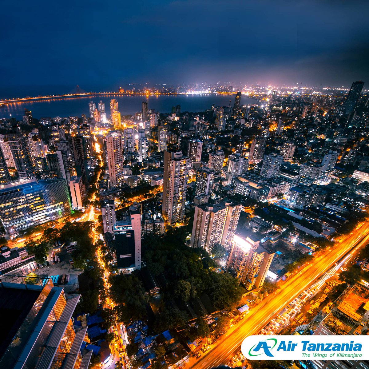 AirTanzania's tweet photo. Travel to Mumbai, the City that never sleeps, for only $410 return ticket, (Tax-Inclusive). Every Wednesday, Friday &amp; Sunday from 17th July 2019.

#FlyAirTanzania
#TheWingsOfKilimanjaro
#AirTanzania
#Mumbai 
#India https://t.co/B7pVup1OVT