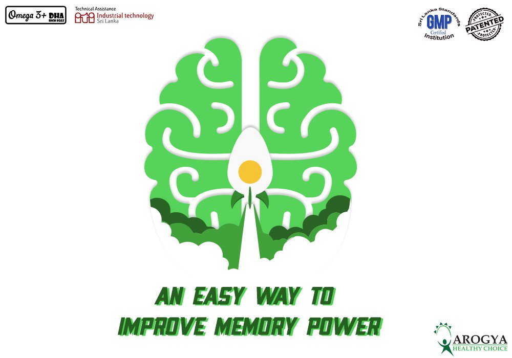 Arogyafarm's tweet image. The  best way to improve your memory and keep your cognitive functions at  its sharpest. Give your body and mind the nutrition is needs and switch  to Arogya Eggs stocked full with Omega 3+ DHA. 

#Improvememorypower #Omega3plus #DHAricheggs #Srilanka #eggsconcept #eggsquisite