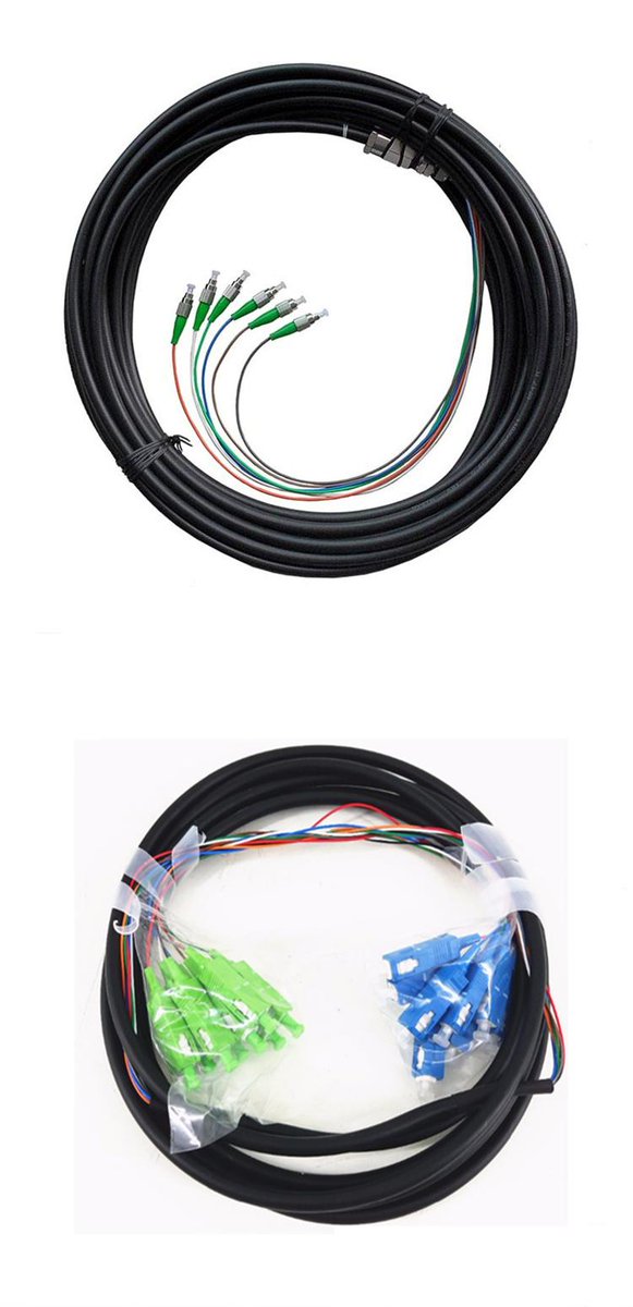 2 4 6 8 12 Core Waterproof Outdoor Optical Fiber Pigtail or Patch cord