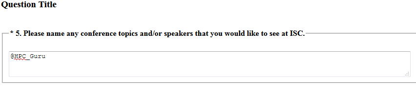 giIIes's tweet image. Filling #ISC19 survey ...