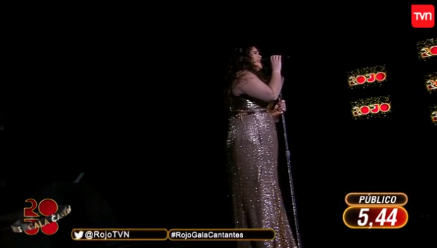 TVN's tweet photo. ⭕️ Para ganar @Rojo_TVN Ivana Riquelme canta "And I am telling you" en la #RojoGalaCantantes 📲 
Evalúa su presentación en https://t.co/18H7dcphE6⭐️⭐️⭐️⭐️⭐️ https://t.co/dEeG8OIdE9