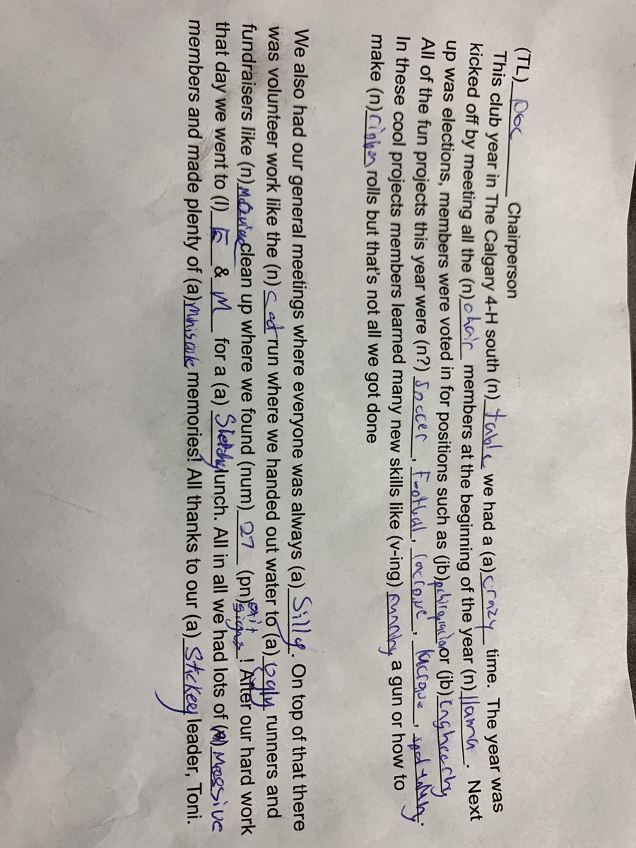 4HSouthpaws's tweet photo. Achievement day complete, the creative writers made up a mad lib story that all members helped fill out was pretty fun..the other members shared with us their year accomplishments via stories, and pictures . https://t.co/fs71v7ct0E