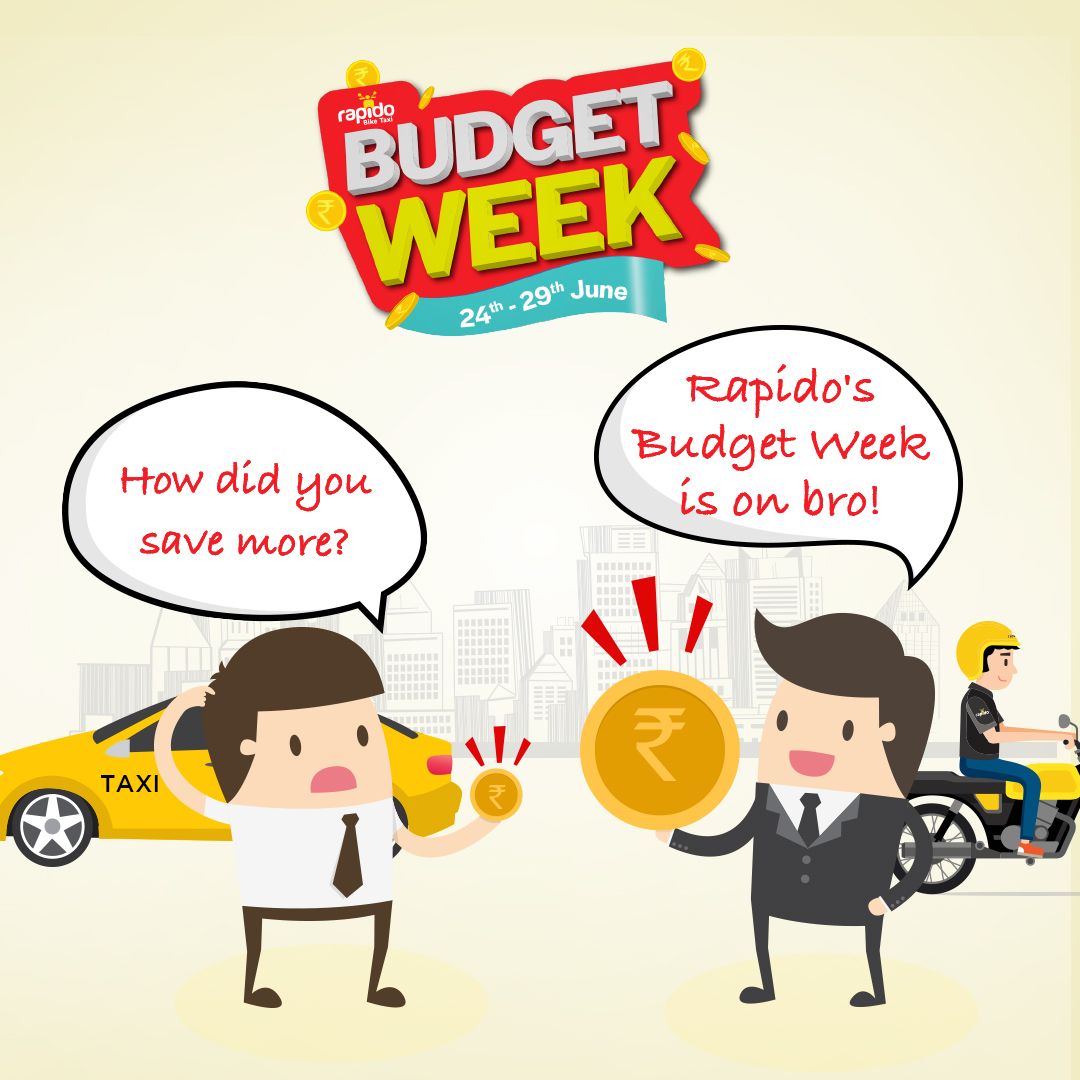 rapidobikeapp's tweet image. No need to spend big when you can save big. Say hello to Budget Week! #BudgetWeek #RideRapido
