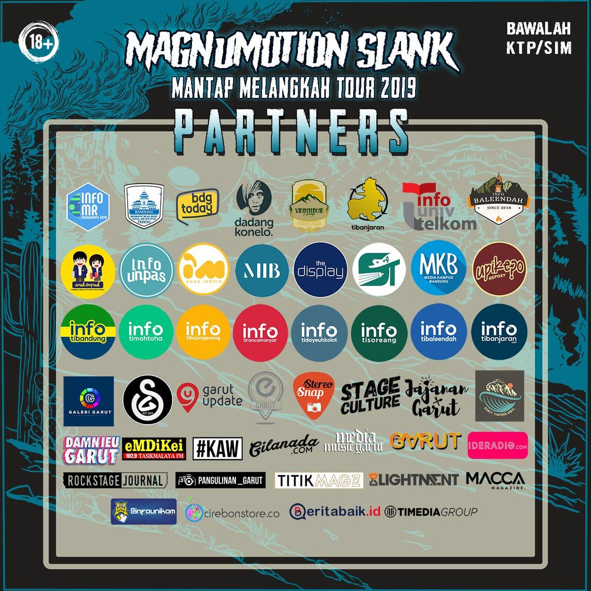 MAGNUMOTION SLANK “Mantap Melangkah Tour 2019” sesaat lagi akan dimulai!

Catat tanggal dan tempatnya! Hari Minggu, 30 Juni 2019 di Lapang Makorem, Garut.

Tak kalah seru, gelaran tour ini juga akan menampilkan <a href="/pasbandofficial/">PAS Band</a> dan Band Mantap Lainnya!

Info: <a href="/blackwoodent/">Blackwood Ent</a>