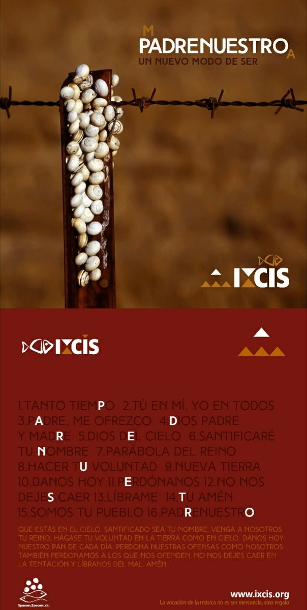 El nuevo CD #PadrenuestroUnNuevoModoDeSer ya disponible GRATIS en este link:
ixcis.org/discografia/62…
Agradecemos RT