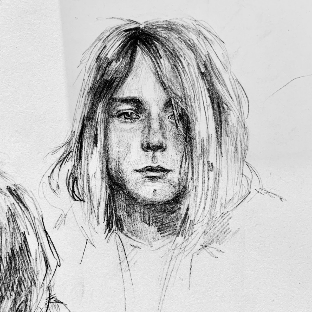 DianaPanchenkoV's tweet photo. #kurtcobain #nirvana #nirvanaart #kurtcobainart #sketch #art #moleskine #grunge #90s #1990s https://t.co/hD8sgIpD1X