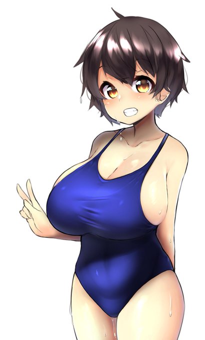 水泳部のおっぱい大きい女の子塗りました 