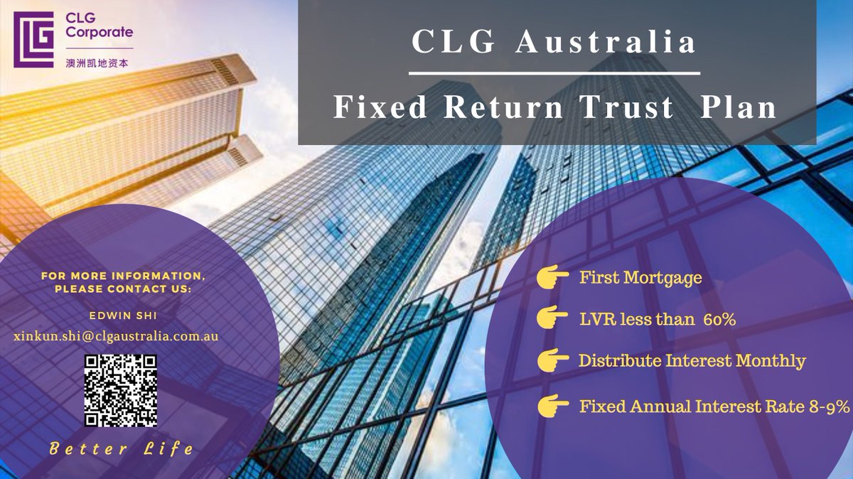 AustraliaClg's tweet photo. Let’s look at the 3 key reasons why investors choose CLG Fixed Return Trust Plan:
- Predictable income
- Diversification
- Better returns
In the current low interest rate environment, Fixed Return Trust Plan can provide higher income returns than cash and term deposits. https://t.co/hkfAWVjkpC