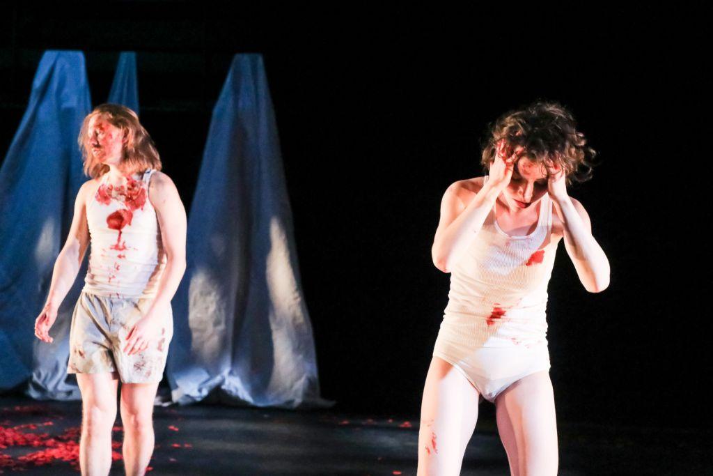 _gearshifting's tweet photo. We are delighted to be back in the studio with Schemas, 1-5.  Dancers: Warren McClelland and Carol-Ann Bohrn. Photo: Leif Norman. Schemas, 1-5, is the newest work by Artistic Director, Jolene Bailie. #gearshifting https://t.co/RBcydXnY3g
