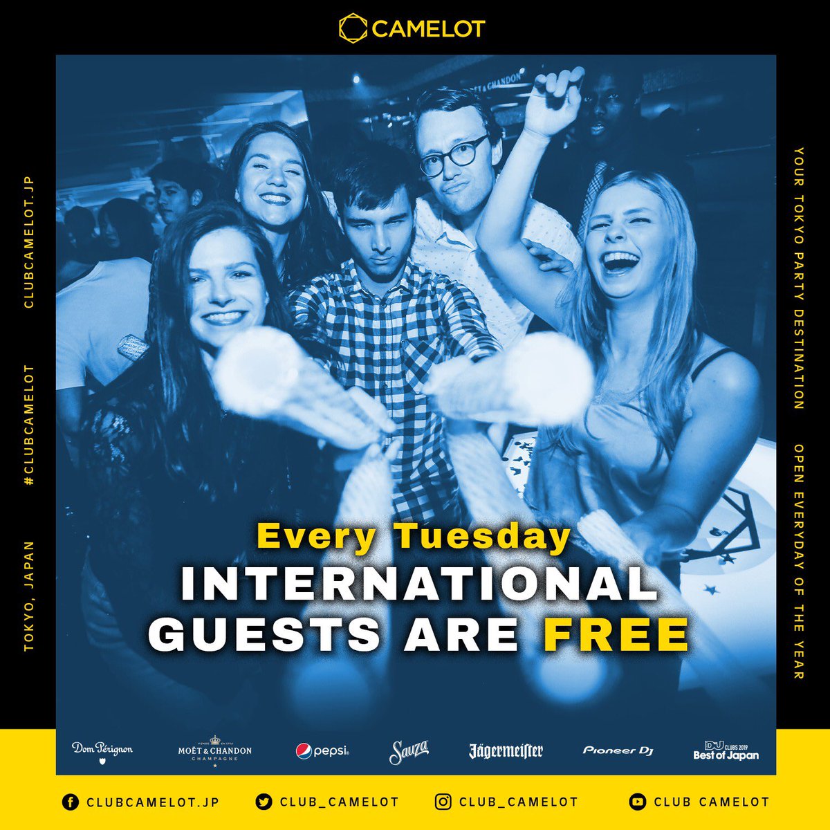club_camelot's tweet photo. tonight❗️

MAD  TUESDAY × DJcity JAPAN
@madtuesday2015 × @DJcityJapan 

GUEST
@djbraizejp 
@yu_ri1119 
@DJ_YOUKI 

▷B3 MAIN FLOOR
▷WHITE HIP HOP FLOOR

2FLOOR  OPEN

✔︎23:00よりFREE BUFFET
✔︎24:00までLINE登録でFREE DRINK https://t.co/fGZ3OEHCnl
