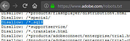 spazef0rze's tweet photo. Adobe disallows indexing .sql files on their https://t.co/nhUi042u7m site, wondering why :D https://t.co/J6LOa1yO7S