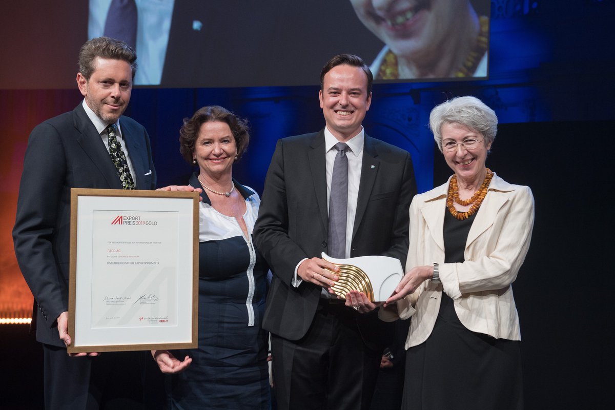 facc_ag's tweet photo. Wir haben den #Exportpreis 2019 der @wko_aw in unserer Kategorie gewonnen!
We have won the #exportprize 2019 of @wko_aw in our category!
#faccag #faccnext #beyondhorizons
© @wko_aw https://t.co/PAKNPNggHS
