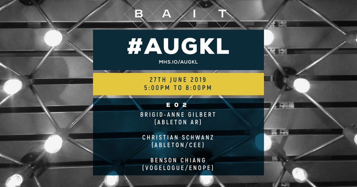 The 2nd #Ableton User Group KL #meetup takes place this Thursday, 27th June at BAIT with Brigid-Anne (Ableton Head of Artist Relations), <a href="/cee77/">CEE</a> (Ableton Brand Specialist/Producer/DJ) and <a href="/bensonchiang/">Benson Chiang</a> (music producer) sharing their knowledge and expertise.
mhs.io/augkl-e02-meet…