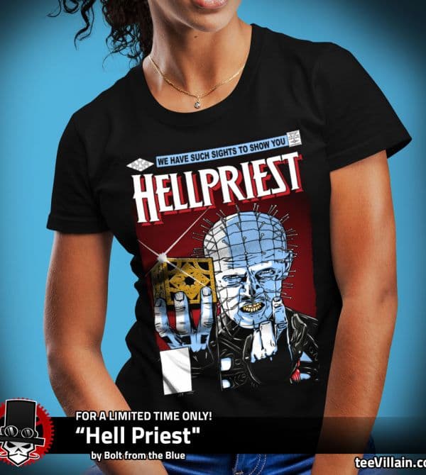 theshirtlist's tweet photo. Hell Priest T-Shirt - https://t.co/J1feA3YSJa Hellraiser t-shirt from @Andrewallen1978 &amp; @teeVillain for just $13! #AndrewAllen #Boltfromtheblue #ComicBook #Hellraiser #Horror #Movie #Parody #Pinhead #Wolverine1 https://t.co/VC2P1nOQqE