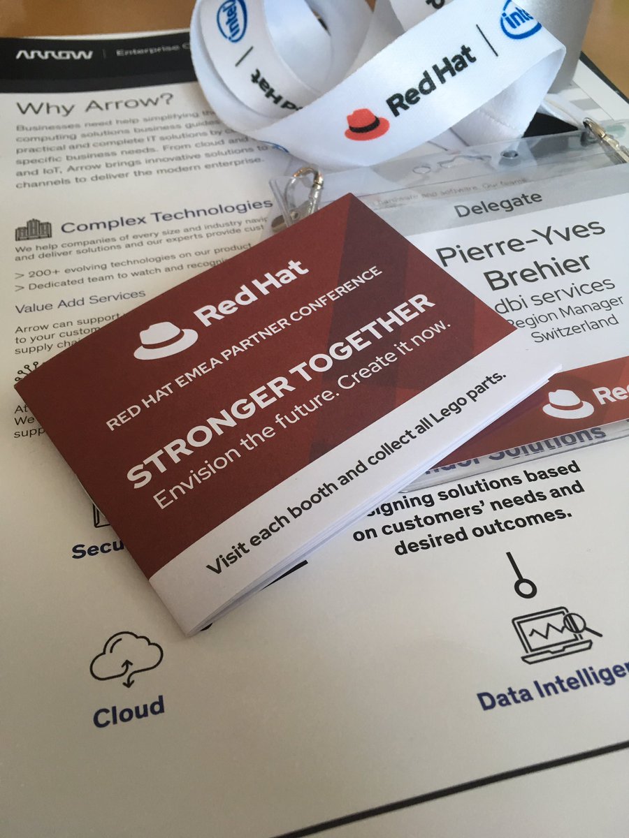 Pybrehier's tweet image. Ready for the @RedHatEMEA Partner Conference Prag. Further partners of @dbiservices also in the place @ArrowECS #open4tech #dbiservices #opensource