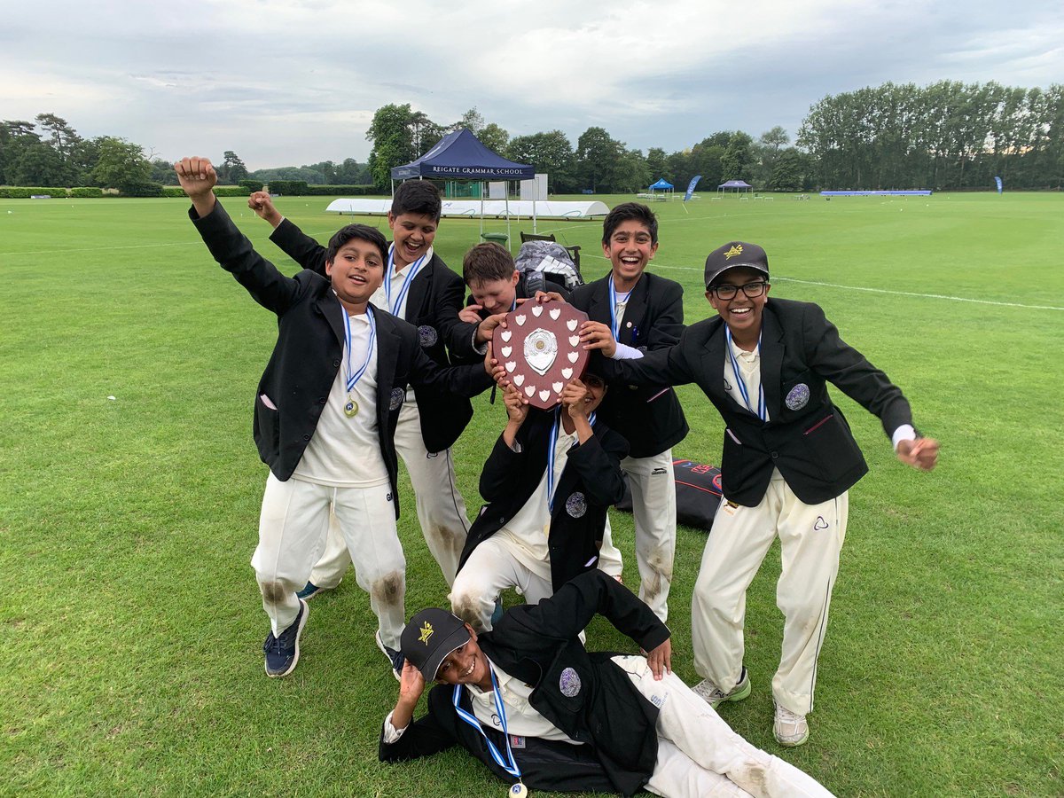 saintolaves's tweet photo. Huge congratulations to our Yr7 #Cricket Squad who won the main cup competition at Reigate on Monday - a high profile event with many of the top schools in South East of England competing so it was an outstanding achievement. @stolavessport #stogs @schools_cricket #teamreigate https://t.co/xd0x78R4YQ