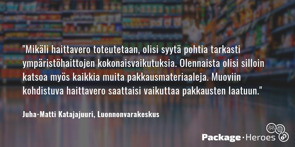Erikoistutkija <a href="/JuhaMatKatajaju/">Juhis Katajajuuri</a> kommentoi puolestaan #hallitusohjelma'n kirjauksia mahdollisista #muovi'in kohdistuvista haittaveroista.

Lue kaikki #PackageHeroes-tutkijoiden kommentit hallitusohjelmasta täällä: packageheroes.fi/2019/06/25/tut…