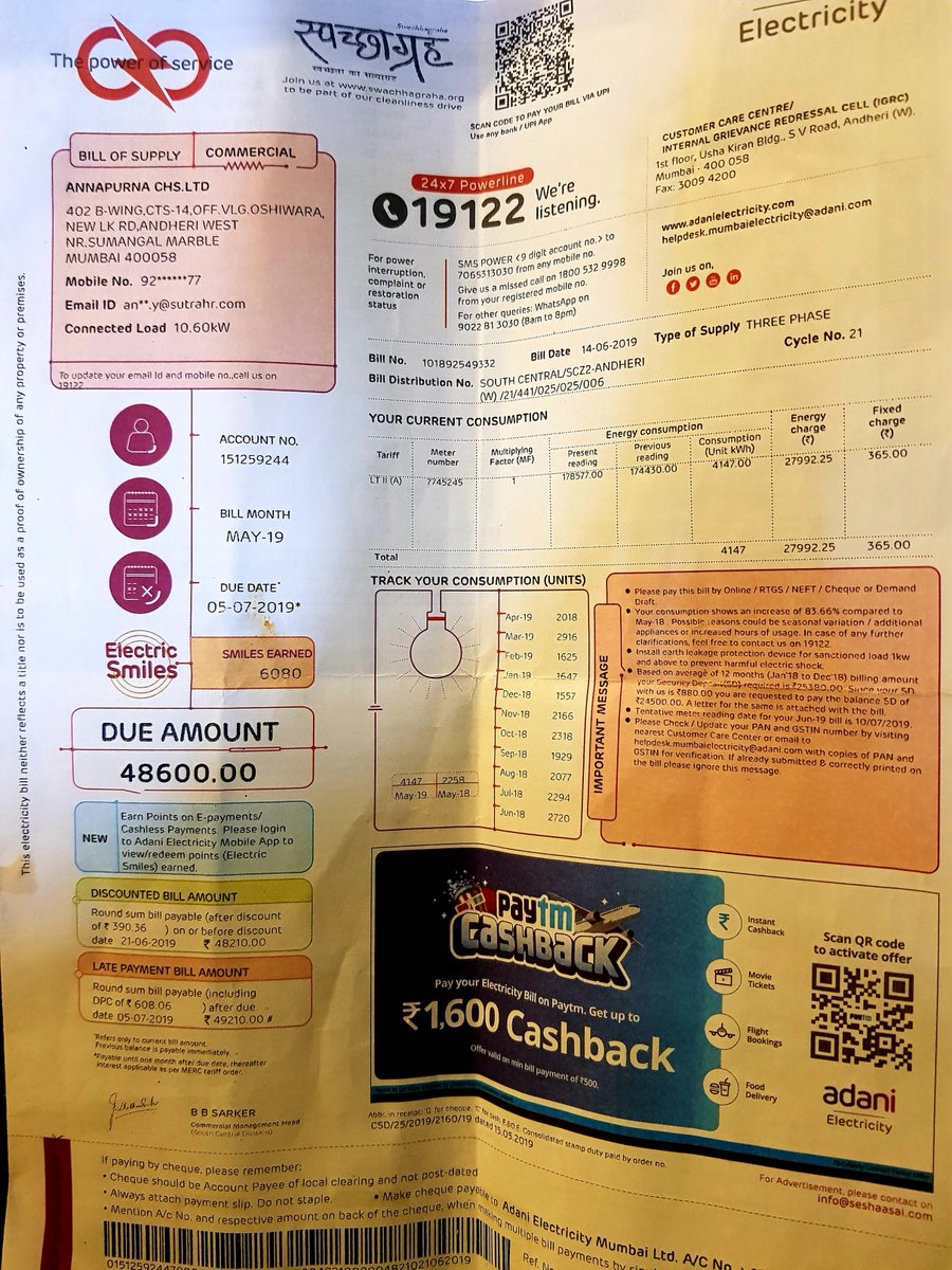 Adani Electricity On Twitter Mumbaicoworking Thank You For Writing To Us We Have Registered Your Case And The Complaint No For Your Reference Is 1025597033 Our Divisional Office Will Be Sending A