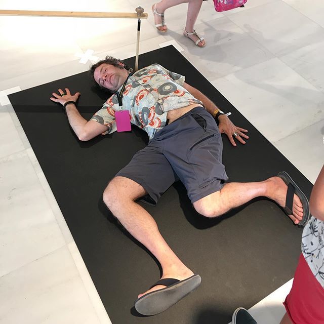 NickSayers's tweet photo. “If an artist only draws around people who don’t draw round themselves, who draws around the artist?” Getting ready to be miniaturised, 6:1 onto A4 art paper with my Giant Pantograph body-drawing machine. #SummerNostosFestival #GiantDrawingMachines #snfe… https://t.co/aGsgKfW7Go https://t.co/EmdicYrSJY