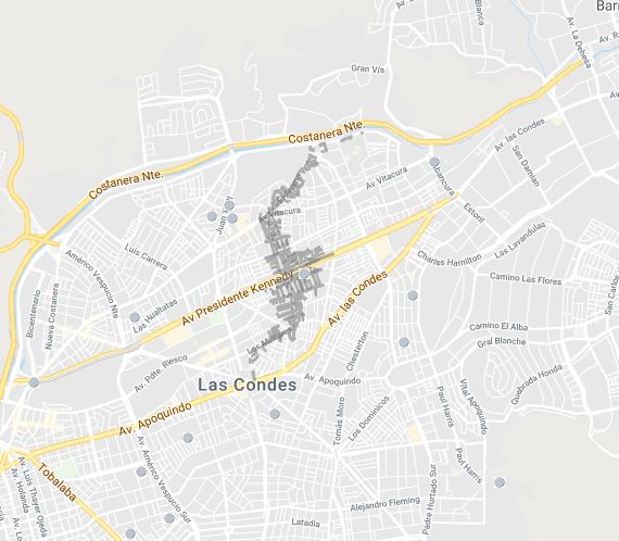 Enel_Informa_CL's tweet photo. [04:01] El mapa muestra #CorteDeEnergía que afecta un 6,6 % de los clientes de Vitacura y un 2% de Las Condes. Informamos que un 15% de los clientes inicialmente afectados ya cuenta con suministro eléctrico. Puedes enviarnos #LUZ por mensaje interno para realizar tu reporte. https://t.co/aktuDaprS2